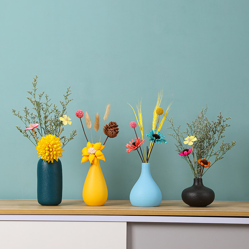 陶瓷小花瓶北欧创意简约轻奢客厅插花干花摆件电视柜餐桌面装饰品,家居饰品,花瓶,淘宝优惠券,粉丝福利购,淘宝优惠卷