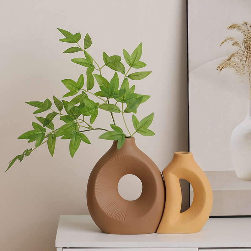 北欧陶瓷花瓶摆件轻奢高级感入户门玄关摆设客厅电视柜艺术装饰品