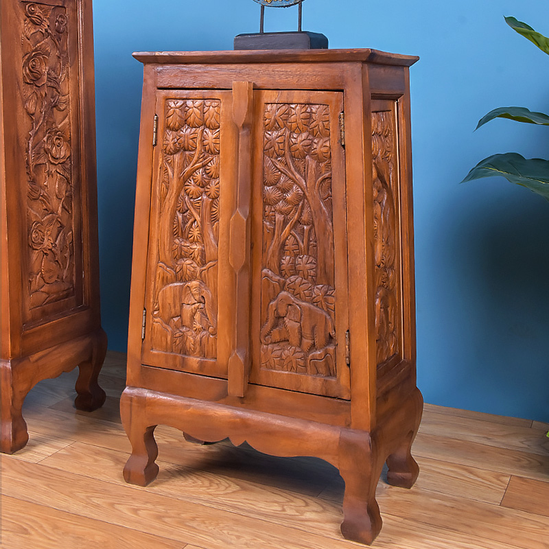 泰式实木制玄关桌猴子木供桌收纳柜家用客厅门厅复古原木储物柜子