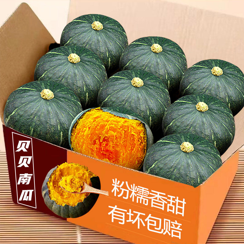 山东正宗贝贝南瓜新鲜板栗味小南瓜栗面整箱老瓜婴儿孕妇粉糯香甜