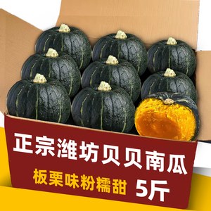 贝贝南瓜板栗味正宗贝贝小南瓜粉糯甜新鲜5斤果蔬日本老瓜农家10