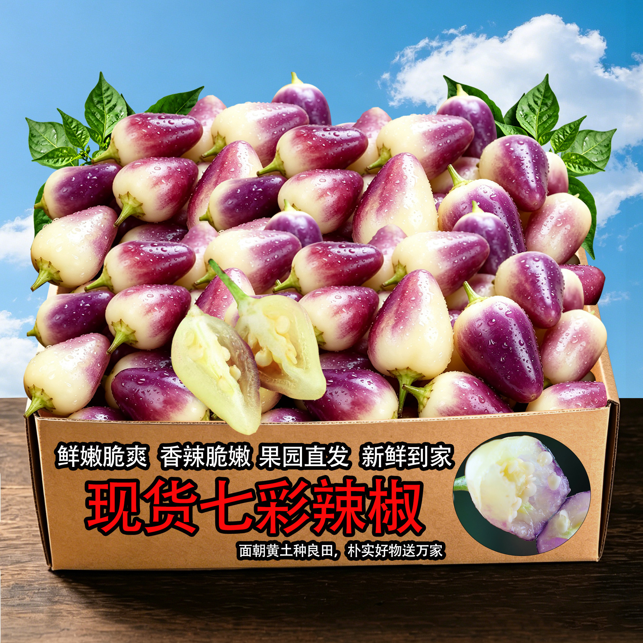 【千人加购】广西云南七彩辣椒辣椒新鲜五彩辣椒泡椒自家种植批发