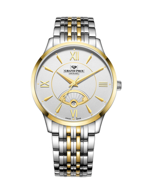 【特价】进口瑞士正品格林手表男女钢带石英腕表时尚情侣表55043