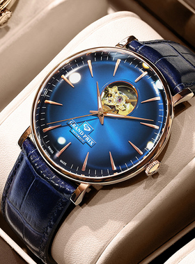 超薄款格林瑞士进口全自动机械表正品男士超薄镂空手表品牌99083