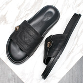 休闲外穿韩版 男式 潮流头层牛皮男式 简约时尚 高端2026夏季 凉鞋 拖鞋