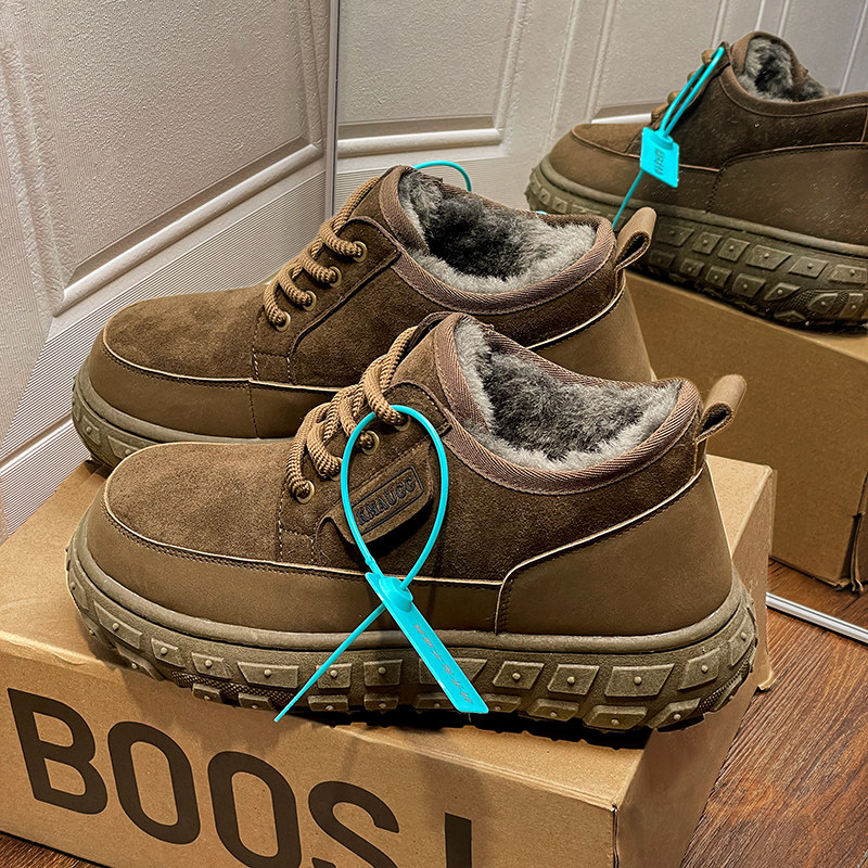 桑坡村雪地靴男款羊皮毛一体冬季2025新款加绒加厚防寒保暖棉鞋子,流行男鞋,时尚雪地靴,淘宝优惠券,粉丝福利购,淘宝优惠卷