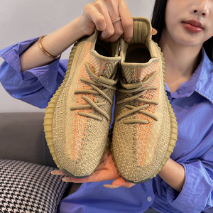 奢椰子鞋女350女款脏橙2024夏季新款软底真爆og yeezy运动鞋子男