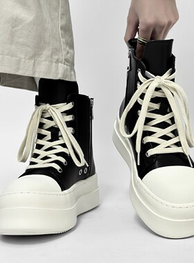 【轻奢品质】RO高帮板鞋男款拉链情侣帆布马丁靴美式高街德比靴女