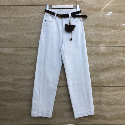 欧洲站R499-4白色牛仔裤初冬新款
