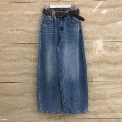 2026春季新款蓝色百搭时尚休闲设计感弯刀牛仔裤女潮佐拿61225