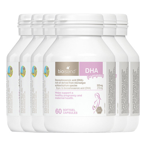 澳洲bioisland佰澳朗德孕妇海藻油DHA孕期哺乳期60粒*6瓶