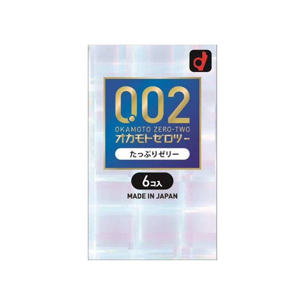 冈本002超薄亲肤避孕套200%润滑剂6只装普通码