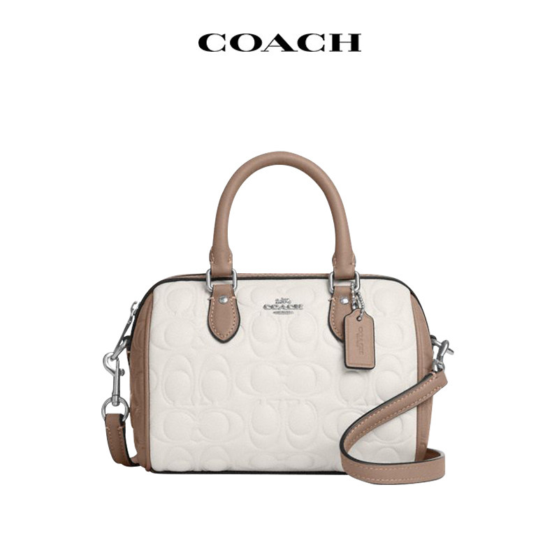 COACH/蔻驰女包波士顿包浮雕压花单肩斜挎包送女友礼物手提包