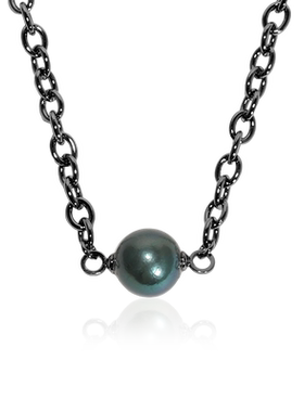 Idokawa天然淡水珍珠项链女小众高级感真多麻色吊坠颈链宝石镀金