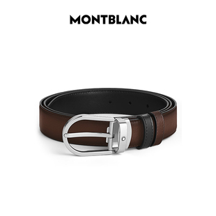 Montblanc/万宝龙男士皮带马蹄形针扣开合腰带礼物送男友