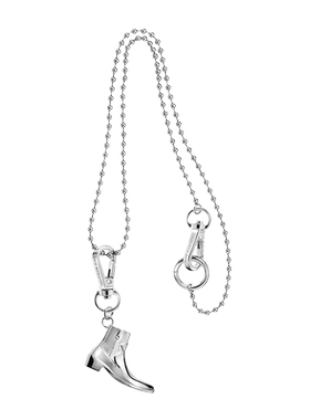 Calvin Klein街头潮人系列316L精钢项链银色运动爆米花口哨手镯