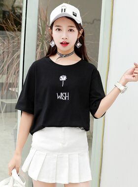 白色短袖t恤女宽松2019夏装韩版