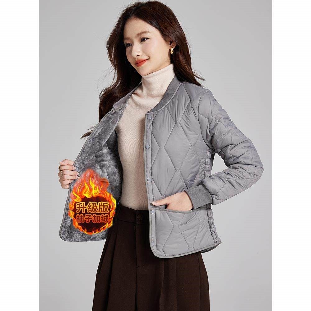 菱格内胆棉衣女士加绒加厚秋冬新款保暖修身短款棉服冬季打底棉袄,个性定制/设计服务/DIY,工作服定制,淘宝优惠券,粉丝福利购,淘宝优惠卷