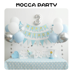 周岁生日布置ins风男宝女孩粉蓝 饰 红色气球派对宝宝百天背景墙装