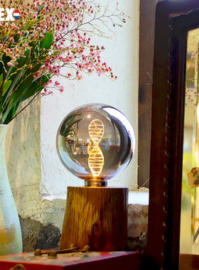 荷兰CALEX纯天然手工木纹灯座复古文艺氛围装饰照明侘寂风台灯