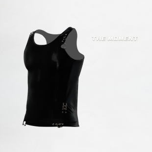 原创朋克鼻环夜店时尚性感紧身半透明背心色设计师款情25新款男士