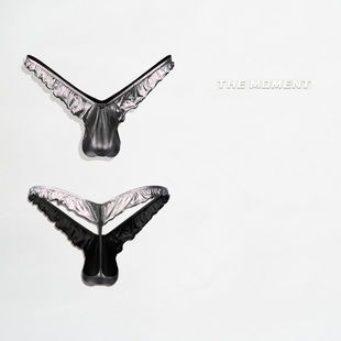 男士 25新款 情单丁色设计师款 原创仿金属花边趴体店夜低腰丁字裤