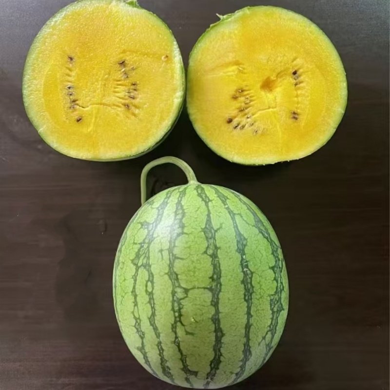 黄瓤小型西瓜皮薄果肉金黄纤维少口感细嫩爽脆汁水多甜而不腻,农用物资,蔬菜种子/种苗,淘宝优惠券,粉丝福利购,淘宝优惠卷
