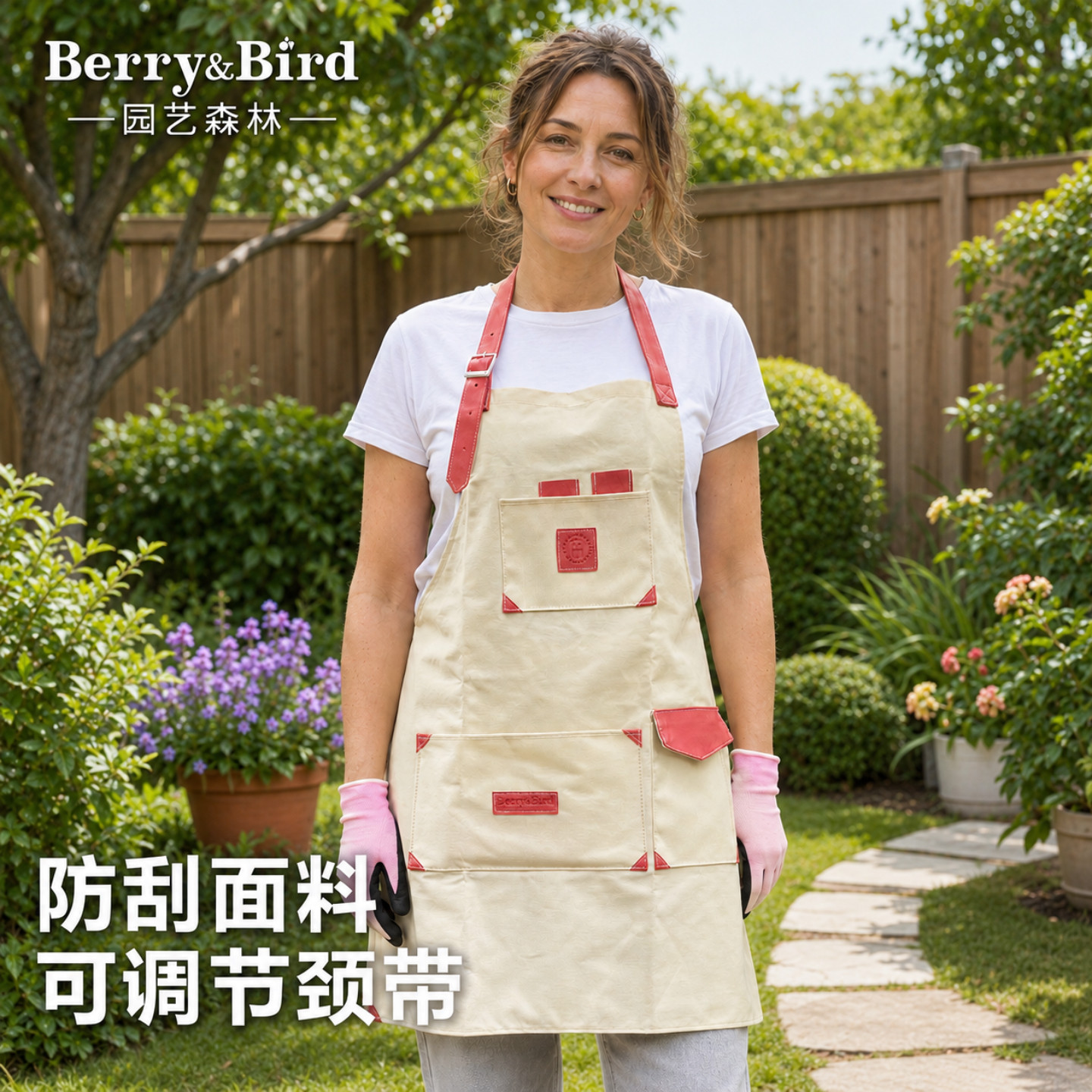 Berry&Bird园艺森林花艺围裙加厚家用防水防刮种植养花户外工作