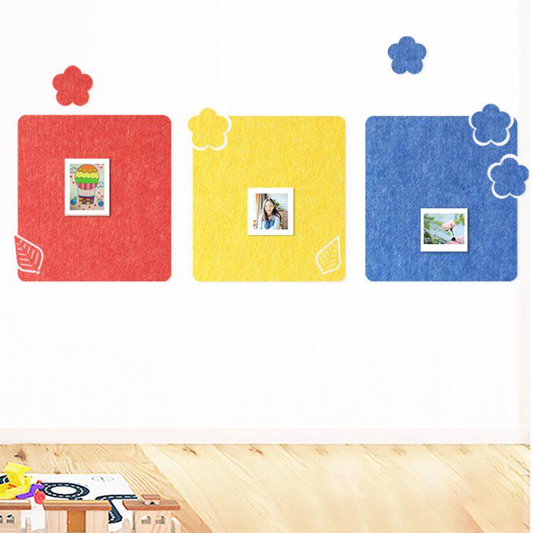 北欧创意花瓣组合毛毡留言板照片墙背景墙幼儿园作品软木板展示板