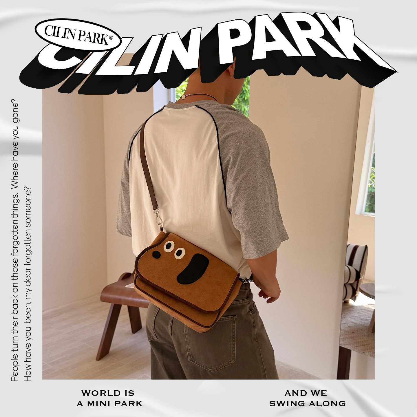 CILINPARK腊肠狗挎包绒面小号可爱小众校园运动旅行通勤