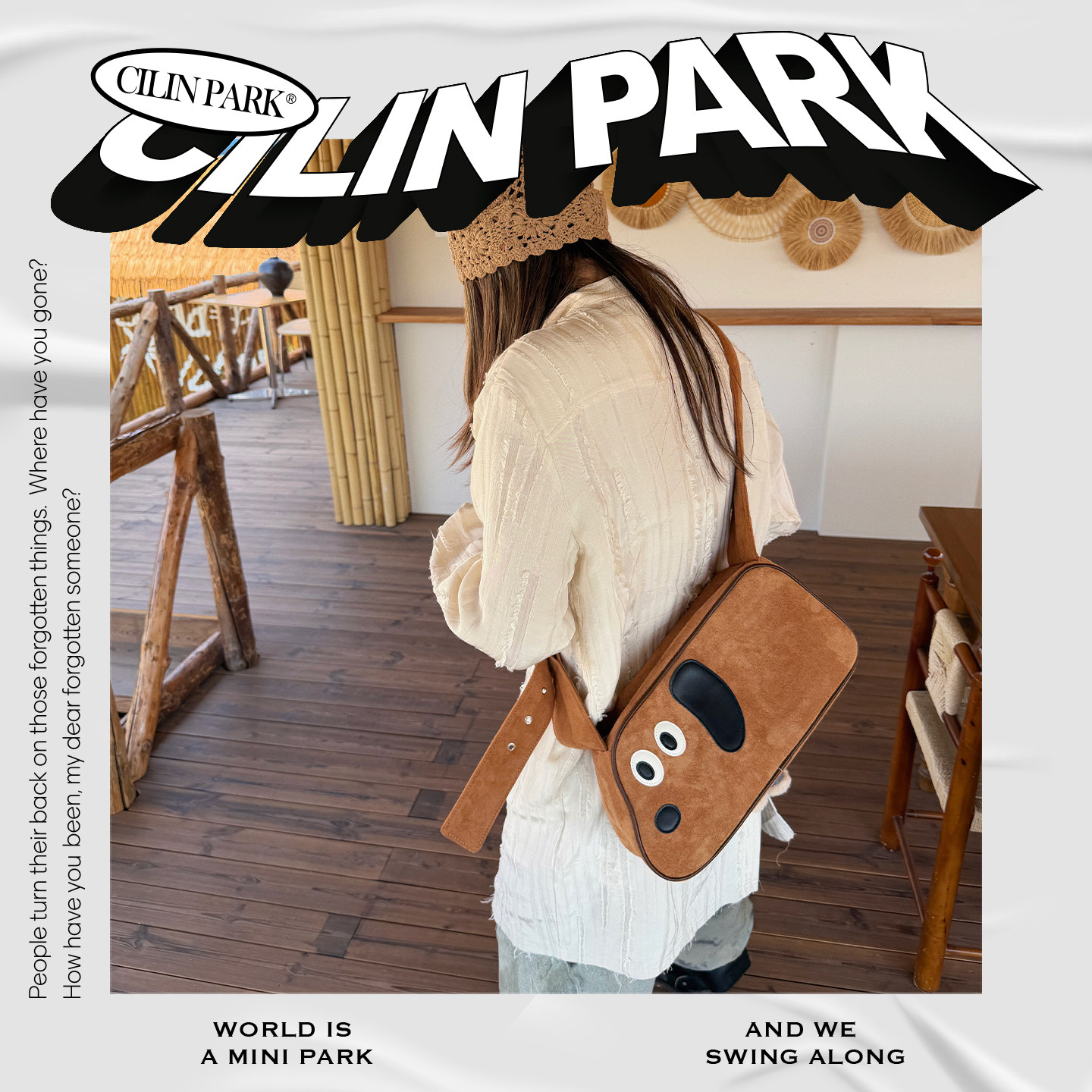 CILINPARK绒面腊肠狗立体法棍双用包通勤可爱斜挎单肩手提包