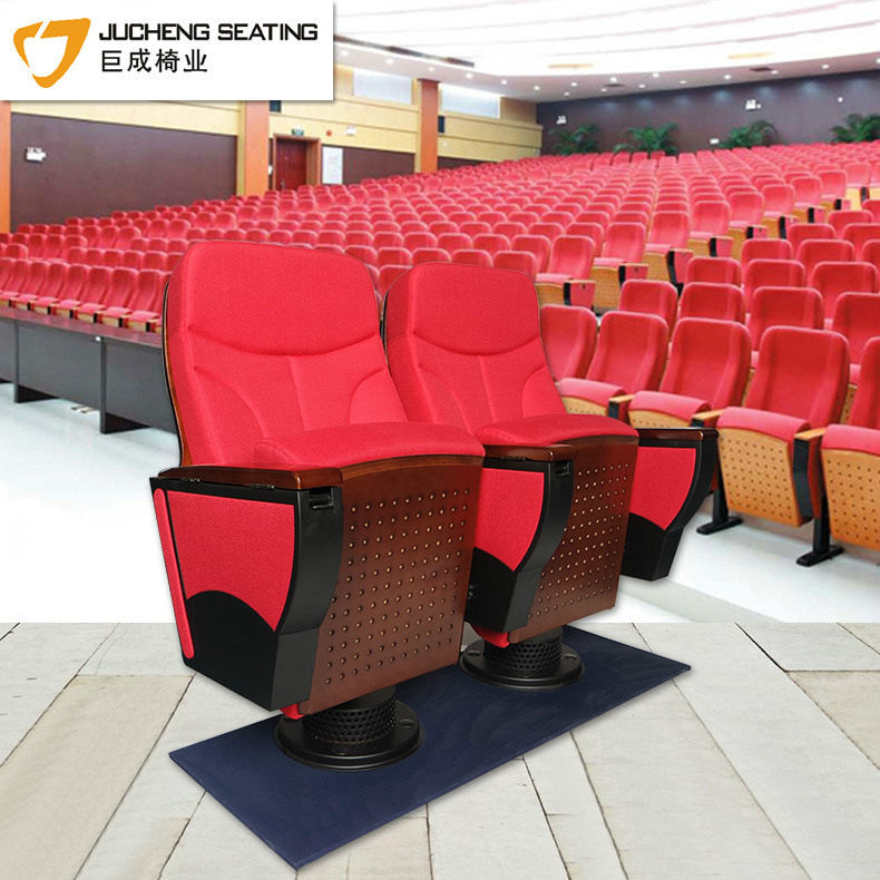 佛山定型海绵连排座椅布艺带写字板椅子公司报告厅会议独脚礼堂椅