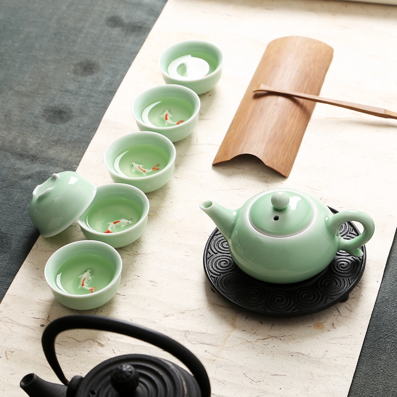 陶瓷家用汝窑日式简约功夫茶具