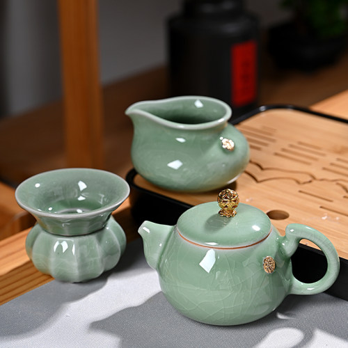 懒人带过滤青瓷茶杯公道功夫茶具