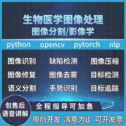 Python代编程医学图像分割视觉深度学习语义分割目标检测图像分类