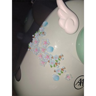 饰配件3D立体划痕贴 80CDIY仿真桃花装 九号电动车贴纸M95c Q85c