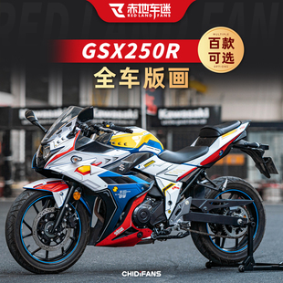 饰贴纸改装 花装 配件 画贴画拉花车身版 适用铃木GSX250R贴花全车版
