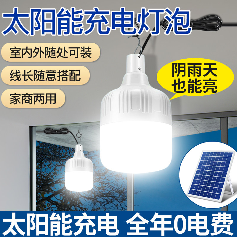 2025年新款太阳能户外庭院灯家用室内照明球灯泡充电摆摊一拖二