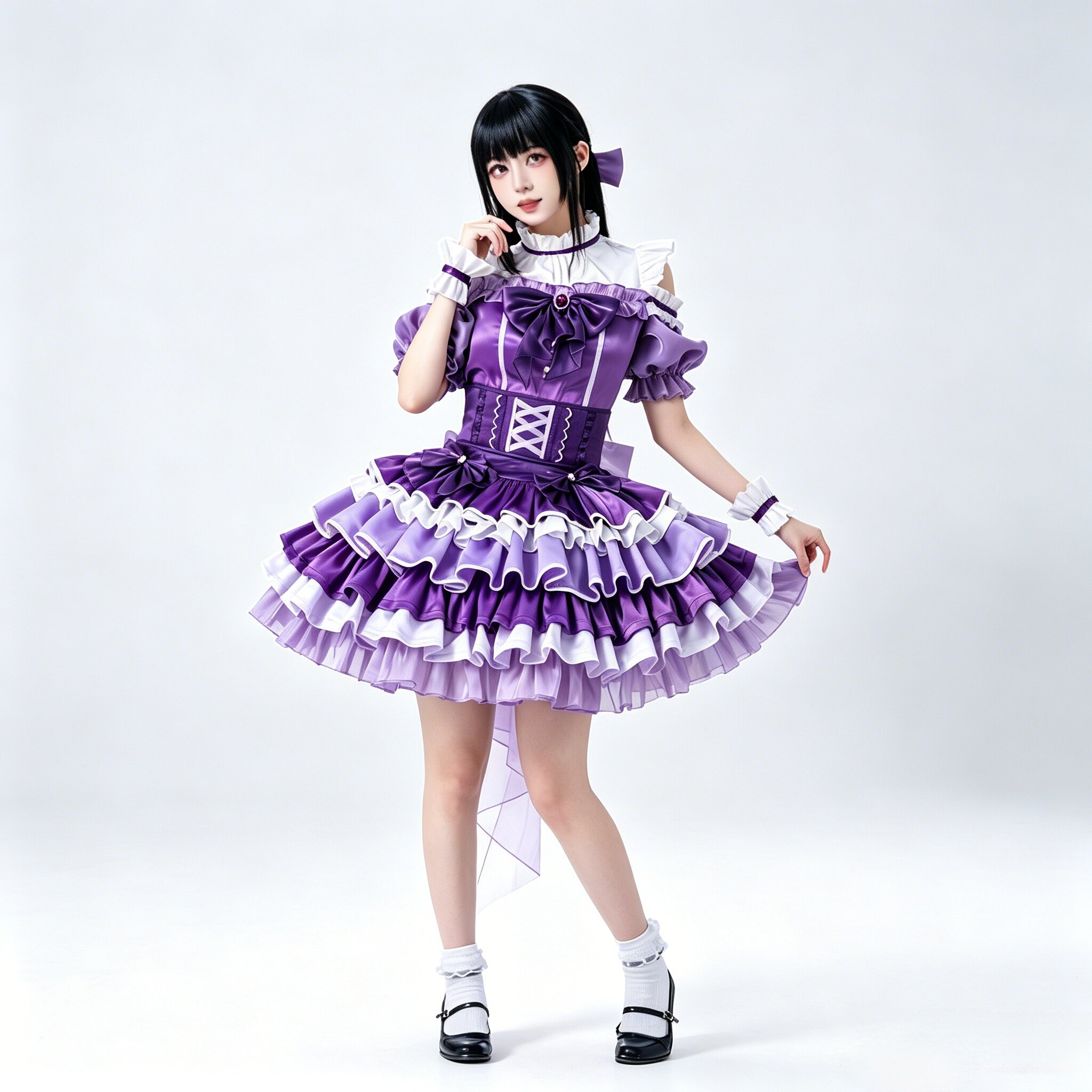 魔法少女小圆cos服晓美焰 鹿目圆Magia打歌服cosplay舞台表演服女 - 实物图