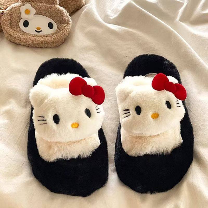 可爱卡通凯蒂猫厚底增高毛毛拖鞋女2025秋冬季新时尚一字棉拖鞋,女鞋,毛毛鞋,淘宝优惠券,粉丝福利购,淘宝优惠卷