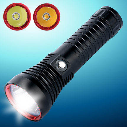 新款P70二代潜水手电筒3000流明铝合金26650电池带电量显示手电