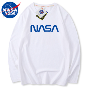 男士 NASADIEU纯棉纯色长袖 纯长袖 白色体桖大码 秋衣 T恤男女打底衫