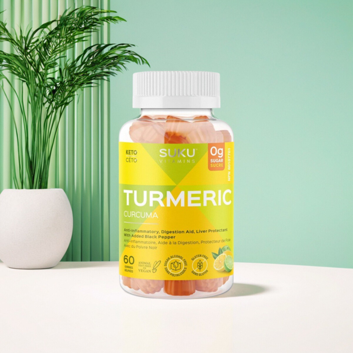 加拿大 Suku Vitamins Turmeric 姜黄素软糖 含黑胡椒 肝脏健康