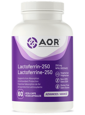 现货 加拿大 AOR Lactoferrin-250 乳铁蛋白 免疫支持 60粒 胶囊