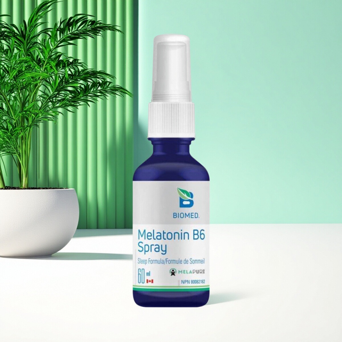 加拿大Biomed Melatonin B6 Spray 60mL 褪黑素 B6 喷雾 睡眠支持