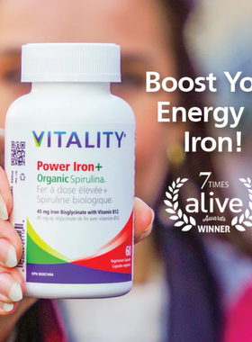 VITALITY  Power Iron + Organic Spirulina强力铁元素 +螺旋藻