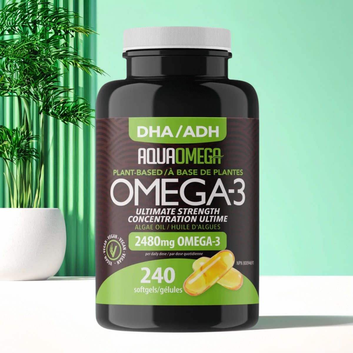 加拿大 AquaOmega 天然藻油 Omega-3 EPA/DHA 比例1:50甘油三酸酯