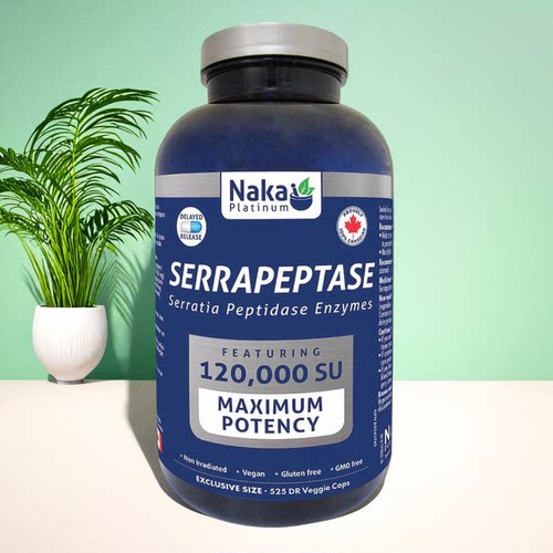 现货 加拿大NAKA Platinum 沙雷肽酶 Serrapeptase 120K  525粒