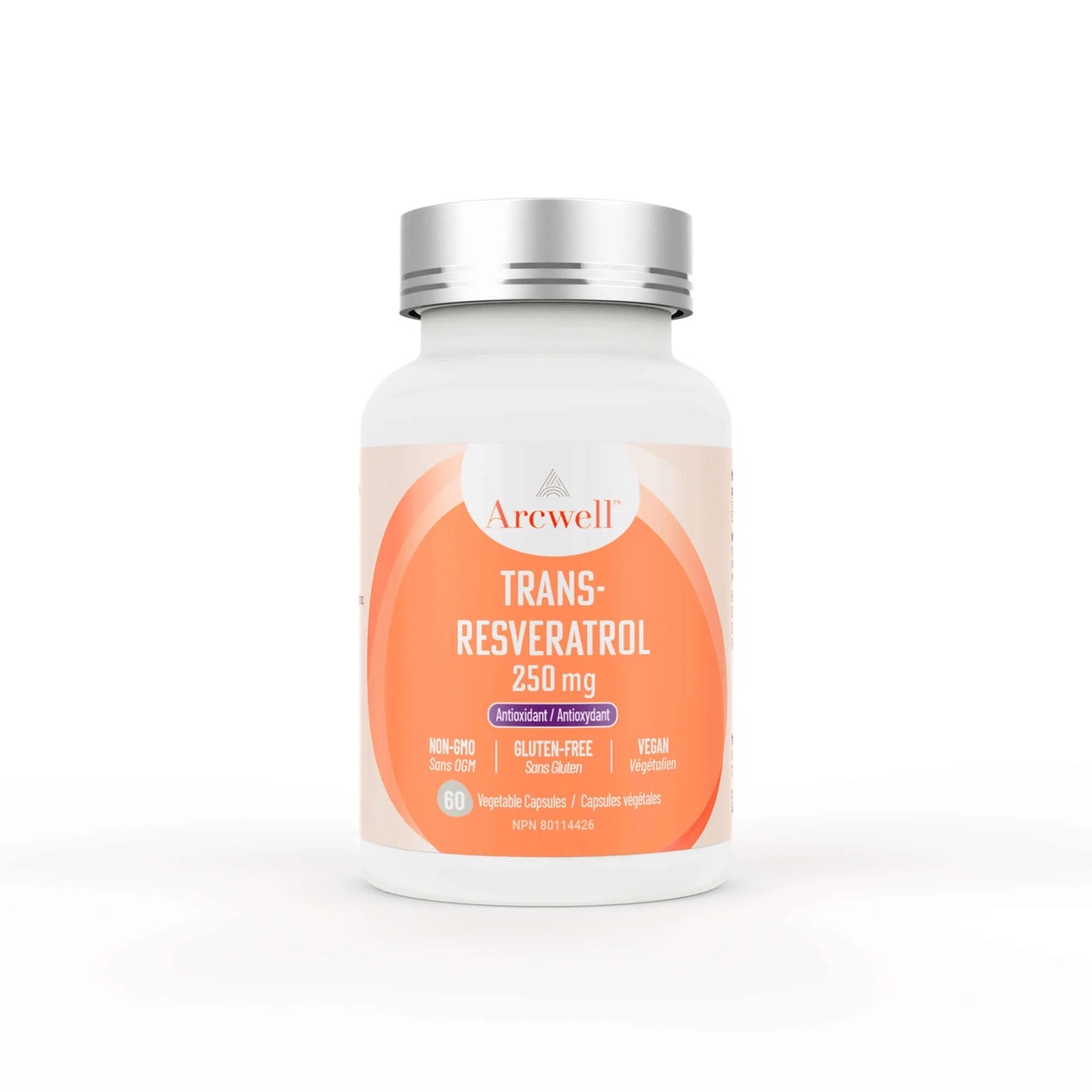 加拿Arcwell Trans Resveratrol反式白藜芦醇高chun度高于98%60粒