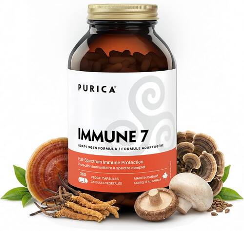 加拿大 Purica Immune 7 虫草 灵芝 蘑菇 精华胶囊纳米粒子 360粒